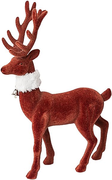 Creativ deco Weihnachtsfigur "Hirsch, Weihnachtsdeko rot", mit feiner Samto günstig online kaufen