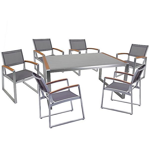 Garden Pleasure Garten-Essgruppe "AVA" 7 Stk. tlg. mit hochwertigen Holzapp günstig online kaufen
