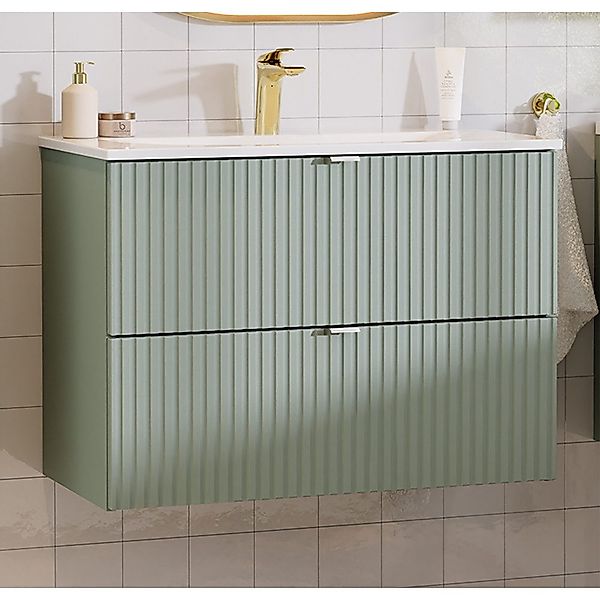 Lomadox Waschtisch NEWPORT-56-GREEN, Waschplatz, Keramik-Waschbecken, grün günstig online kaufen