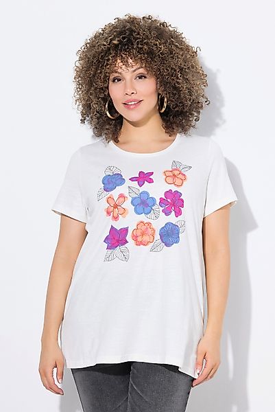 Ulla Popken T-Shirt T-Shirt Blüten A-Linie günstig online kaufen