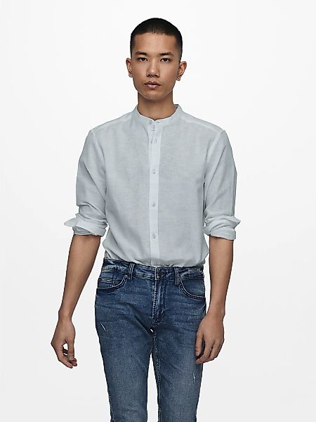 ONLY & SONS Langarmhemd "ONSCAIDEN LS SOLID LINEN MAO SHIRT NOOS" günstig online kaufen
