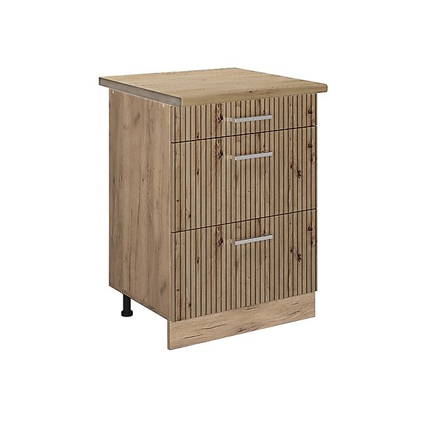 Vicco Küchenunterschrank R-Line Artisan-Eiche/Goldkraft Eiche 60 cm mit Sch günstig online kaufen
