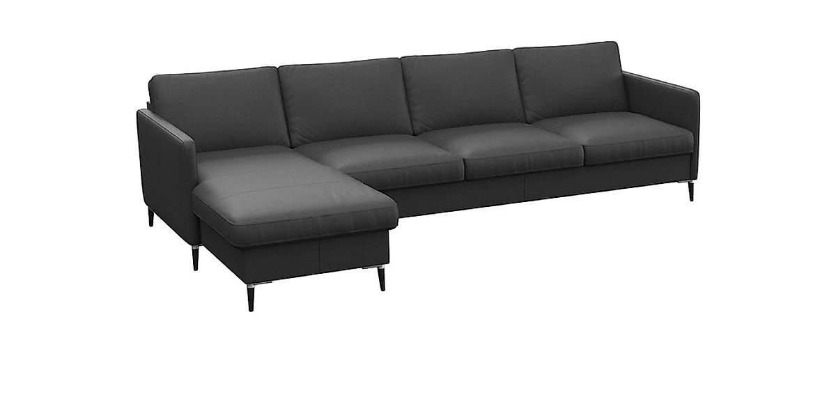 FLEXLUX Ecksofa »Fiore, L-Form«, schmale Armlehnen, Kaltschaum, Füße Alu+sc günstig online kaufen