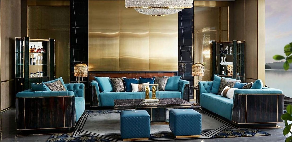 JVmoebel Sofa design textil sofa garnitur edles holz wohnlandschaft komplet günstig online kaufen