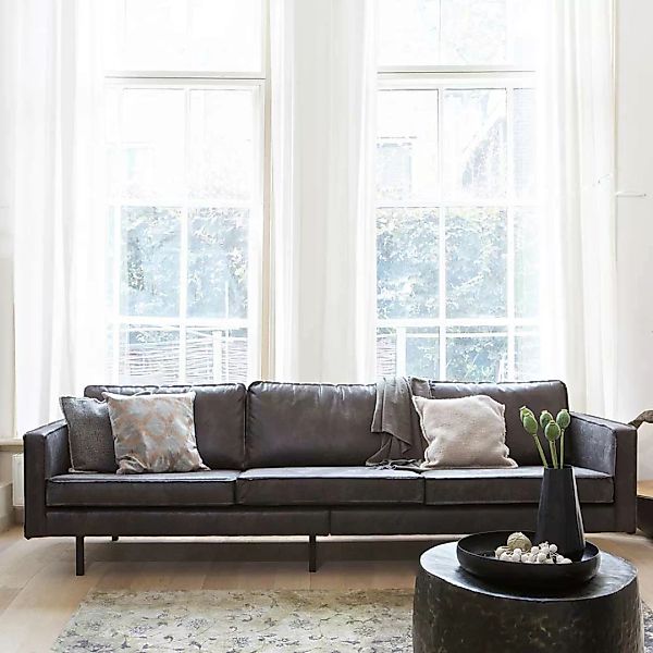 Sofa aus recycling Leder Schwarz günstig online kaufen