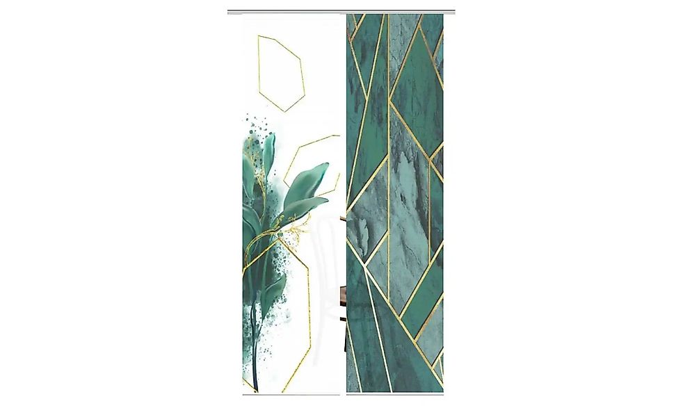 HOME in green Schiebevorhang   ¦ grün ¦ Synthetik ¦ Maße (cm): B: 60 H: 245 günstig online kaufen