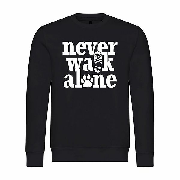 deinshirt Rundhalspullover Herren Pullover Never walk alone Mit Print Motiv günstig online kaufen