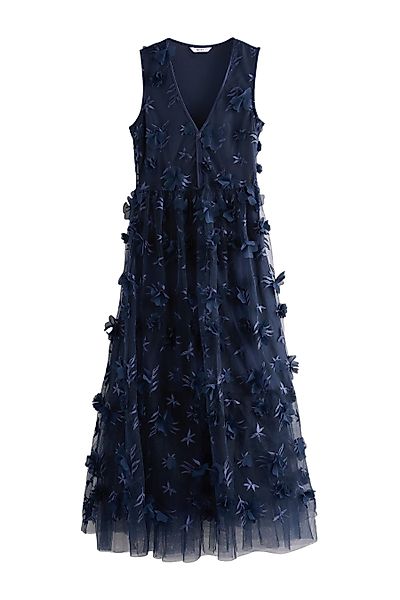 Next Druckkleid Strukturiertes Maxikleid mit V-Ausschnitt günstig online kaufen
