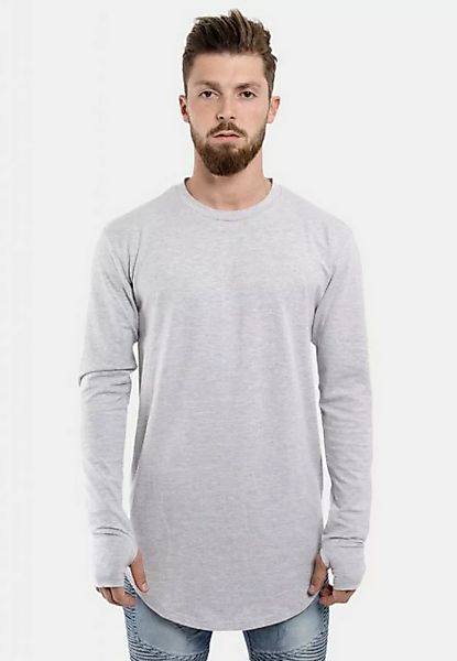 Blackskies T-Shirt Round Langarm Longshirt T-Shirt Aschgrau Small günstig online kaufen