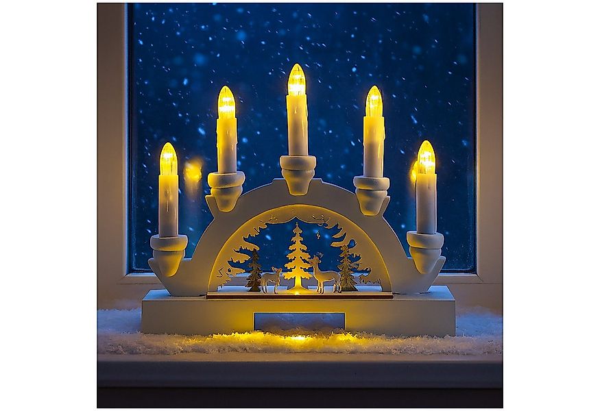 HTI-Living Schwibbogen LED Schwibbogen weiß mit Rehen im Wald (1-tlg), Lich günstig online kaufen