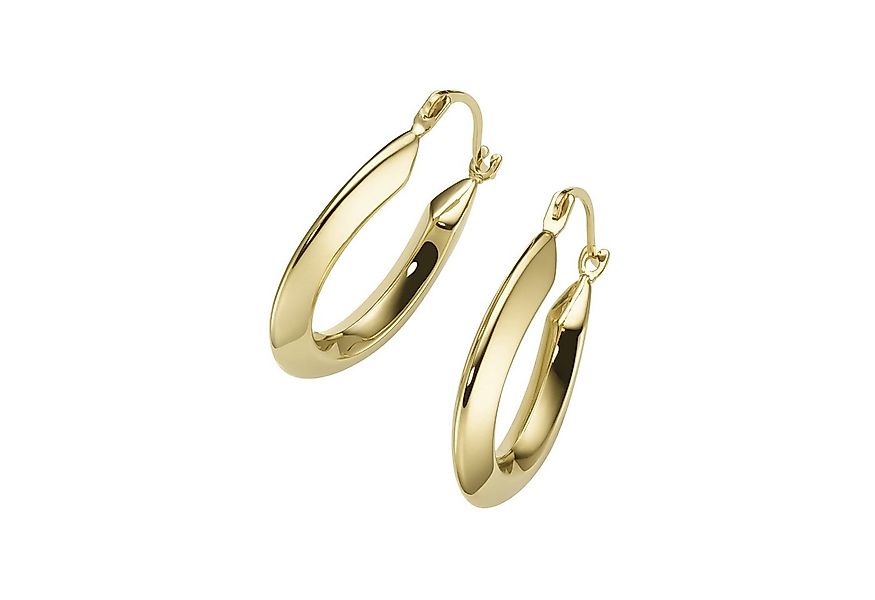 Luigi Merano Paar Creolen kantig, glänzend, Gold 585 günstig online kaufen