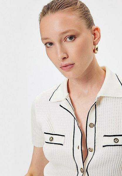 Koton Kurzarmpullover Polokragen Mit Knöpfen günstig online kaufen