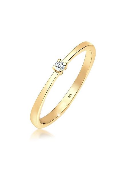 Elli DIAMONDS Verlobungsring Solitär Diamant Weiß (0.03 ct) 925 Sterling Si günstig online kaufen