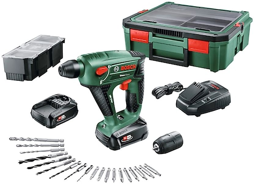 Bosch Home & Garden Akku-Bohrhammer »Uneo Maxx + SystemBox«, mit 2 Akkus un günstig online kaufen