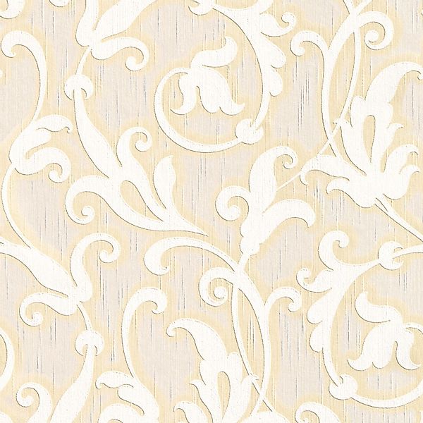 Bricoflor Vlies Textiltapete in Creme Weiß Elegante Tapete mit Ornament Flo günstig online kaufen