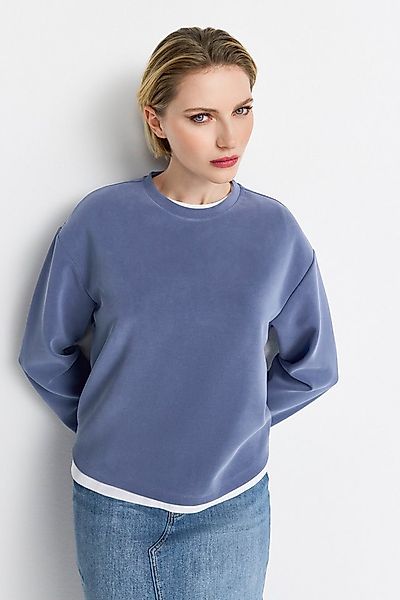 RICHROYAL Sweatshirt 2409 T Peach Crew überschnittene Schultern, softer Gri günstig online kaufen