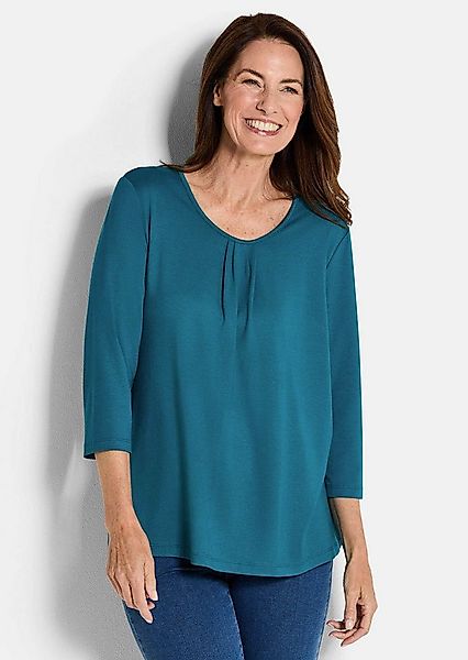 GOLDNER T-Shirt Viskose-Oberteil mit Halbarm Feminines Design mit Falten un günstig online kaufen