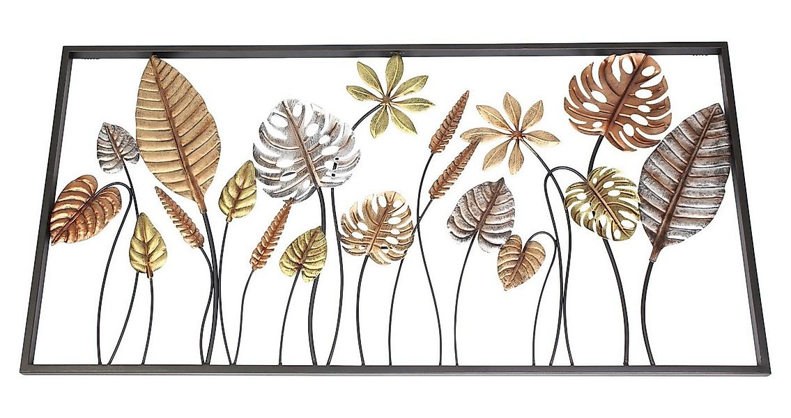 Dekoleidenschaft Wandbild "Blätter" aus Metall, 90x45 cm, in 3D Optik, Wand günstig online kaufen