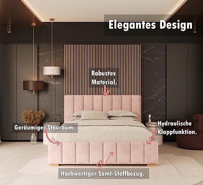 thematys Polsterbett Bett Stauraumbett Velours 90x200, günstig online kaufen