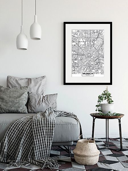 queence Bild "Munich Stadtkarte", Städte-Schriftzug-Deutschland-Stadt-Münch günstig online kaufen