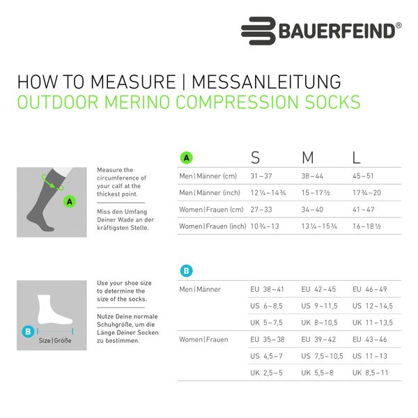 Bauerfeind Sportsocken "Outdoor Merino Compression Socks" mit Kompression, günstig online kaufen