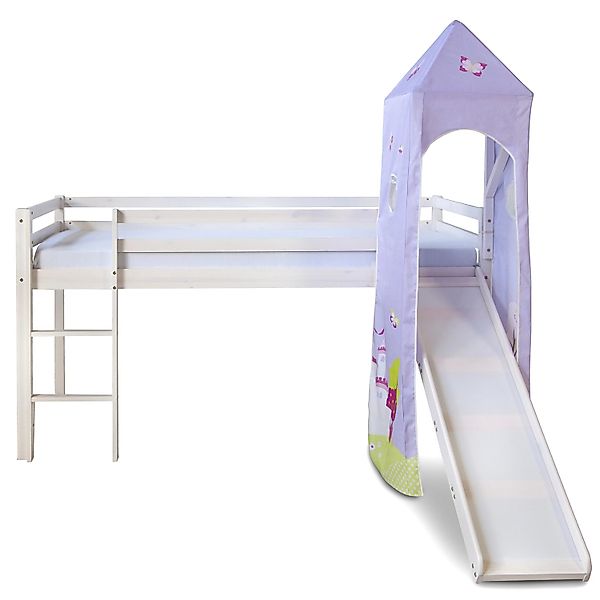 Homestyle4u Hochbett 90x200 Weiß Lila 1557 günstig online kaufen