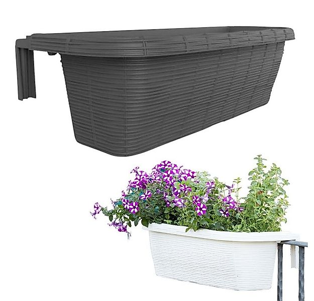 GarPet Balkonkasten Geländerkasten Rattan Geflecht Optik Balkon Geländer Bl günstig online kaufen
