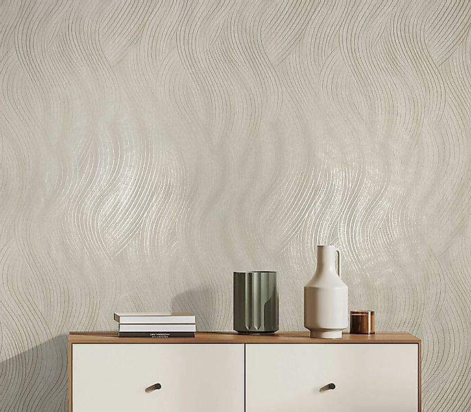 Marburg Vliestapete Tapete Wavy Stripes, geprägt, geometrisch, moderne Vlie günstig online kaufen