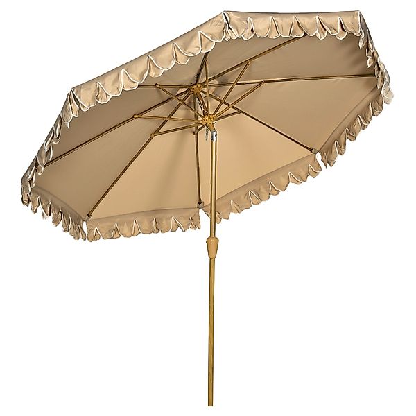 Outsunny Sonnenschirm Ø264 cm Strandschirm mit Fransen, verstellbare Neigun günstig online kaufen