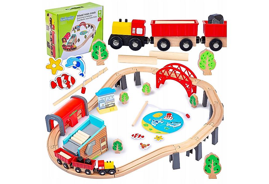 Green Series Spielzeug-Zug Holzeisenbahn Set – Kreativer Spielspaß – Lernsp günstig online kaufen