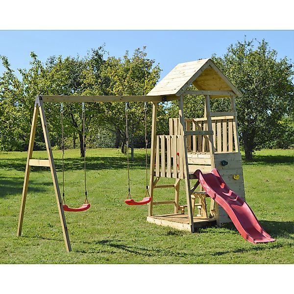 Wendi Toys Kinderspielturm Flamingo inkl. Rutsche, Schaukel & Kletterwand 2 günstig online kaufen