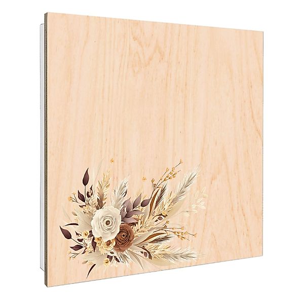 Banjado Schlüsselkasten mit Holzfront 30x30cm Weiß Scharnier Links 50 Haken günstig online kaufen