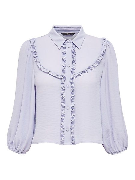 ONLY 4/5-ärmelige Rüschen- Hemd Damen Violett günstig online kaufen