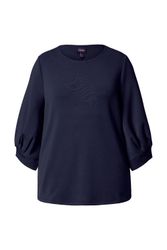 Ulla Popken Sweatshirt Sweatshirt Zierfalten Rundhals günstig online kaufen