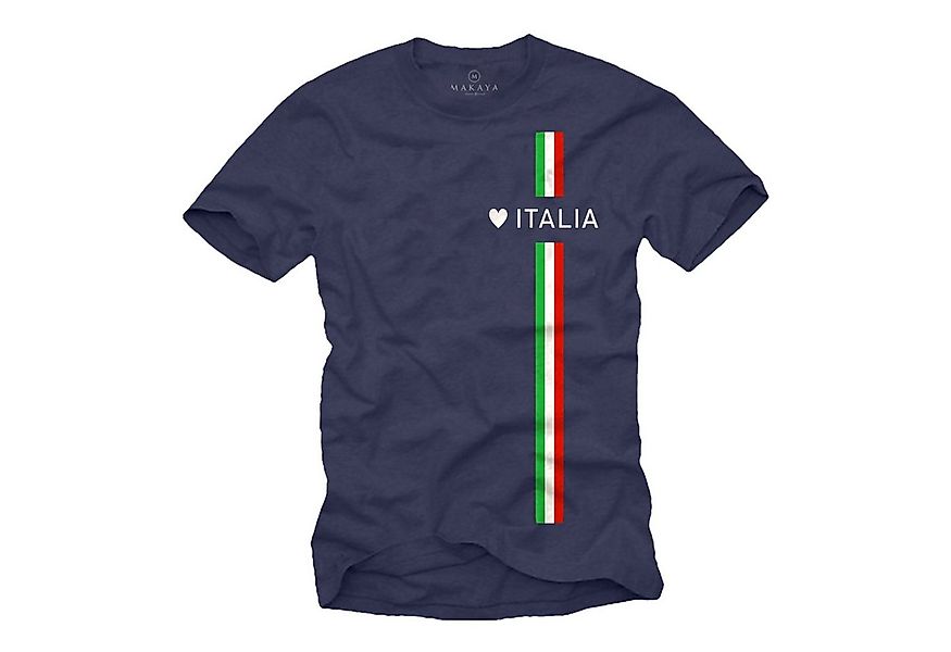 MAKAYA T-Shirt Herren Italia Herz Italienische Flagge Fahne Fußball Trikot günstig online kaufen