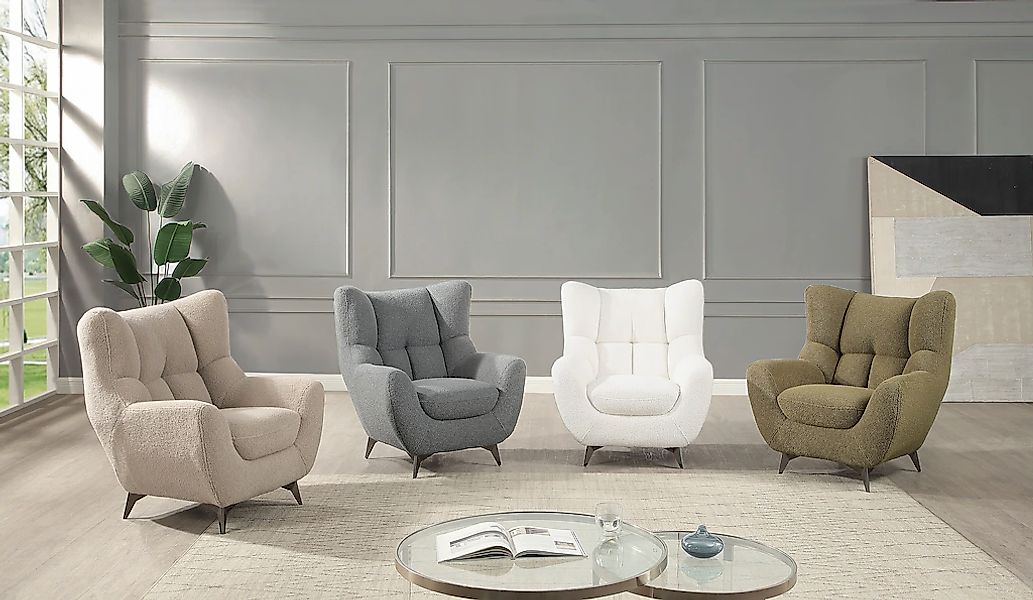 ATLANTIC home collection Sessel "Shawn", mit Federkern, trendy Bezug mit Te günstig online kaufen