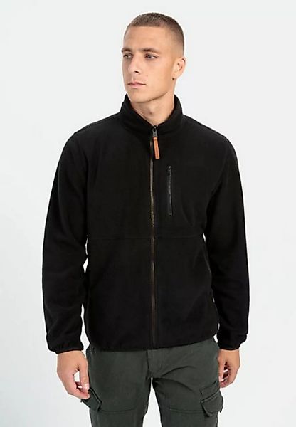 camel active Fleecejacke aus recyceltem Polyester Markenlogo günstig online kaufen