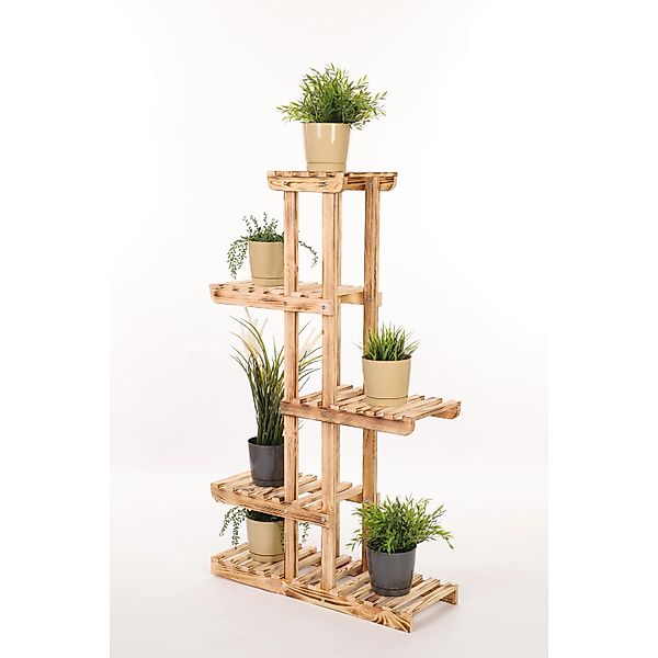 PROREGAL Blumenständer FLORACK HxBxT 117x68x25cm 6 Ablagen Kieferholz Gebra günstig online kaufen