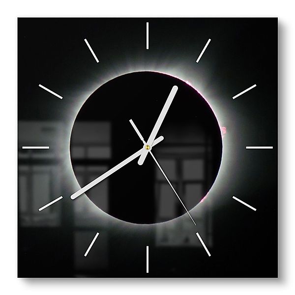 DEQORI Wanduhr 'Sonnenfinsternis' (Glas Glasuhr modern günstig online kaufen