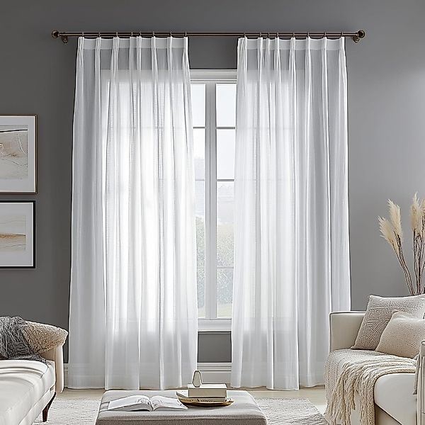 Deconovo Vorhang Voile Leinenoptik Gardinen mit günstig online kaufen