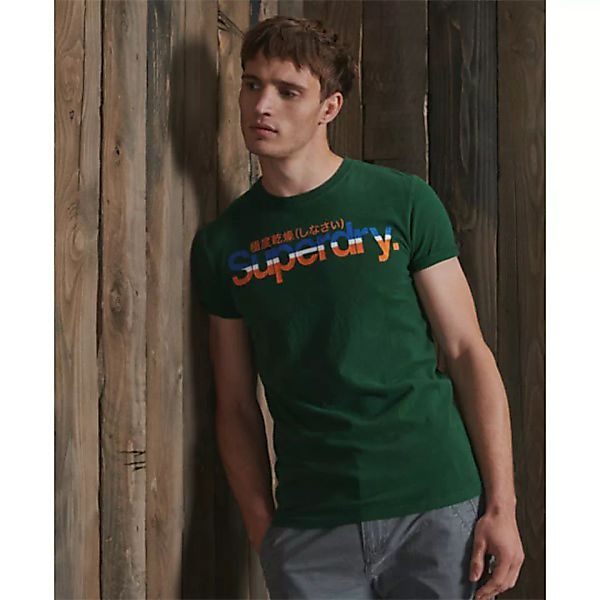 Superdry Core Logo Vintage Stripe Kurzarm T-shirt L Mid Pine günstig online kaufen