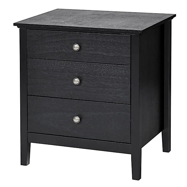 Costway Nachttisch 3 Schubladen 61 x 46 x 66 cm Schwarz günstig online kaufen
