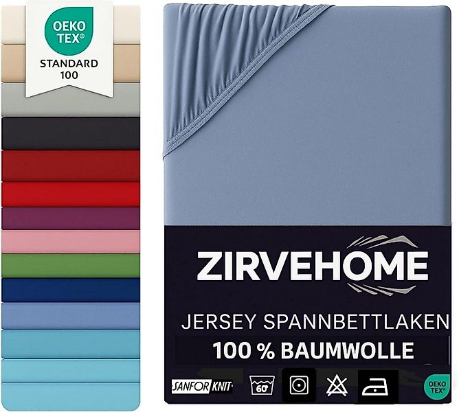ZIRVEHOME Spannbettlaken 90x200 cm. Jersey Spannbetttuch 100% Baumwolle Bet günstig online kaufen