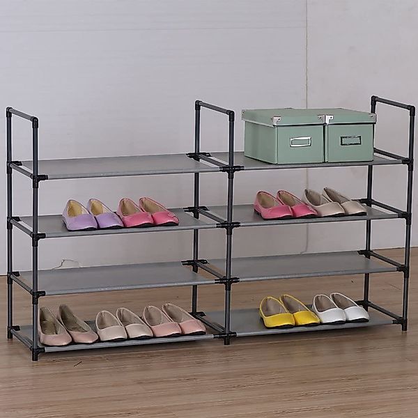 Natsen Schuhregal Schuhschrank, Metallgestell, Schuhablage Grau günstig online kaufen