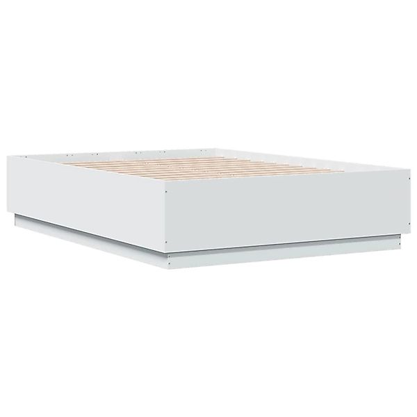 vidaXL Bettgestell mit LED Weiß 135x190 cm Holzwerkstoff 3209646 günstig online kaufen