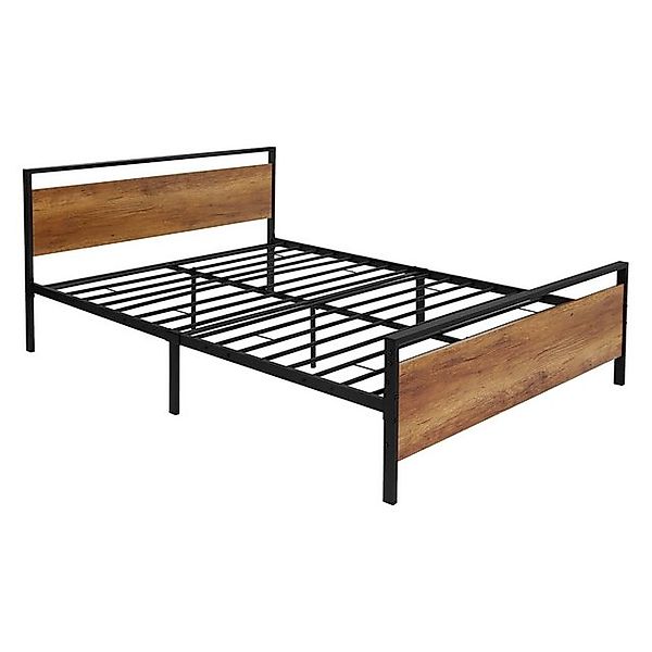 ML-DESIGN Metallbett Einzelbett mit Lattenrost Bettgestell mit Holz-Kopf- & günstig online kaufen