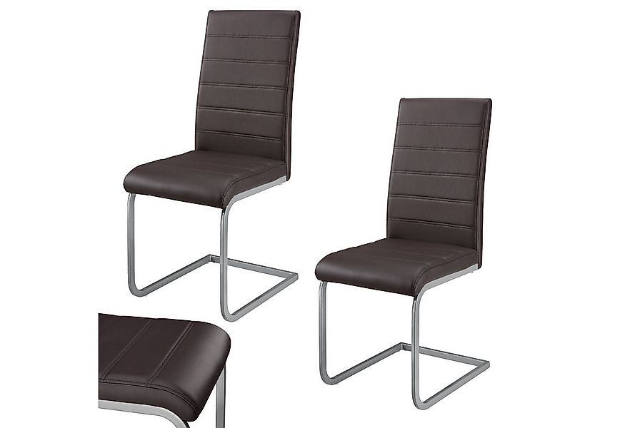 Juskys Freischwinger Vegas, hohe Rückenlehne, pflegeleicht, weiche Polsteru günstig online kaufen