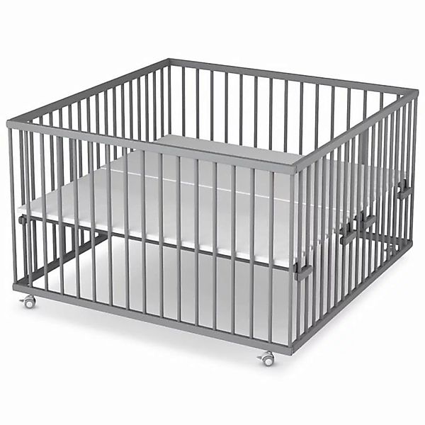 Sämann Babybett Laufgitter 120x120 cm grau Premium Kollektion Laufstall für günstig online kaufen