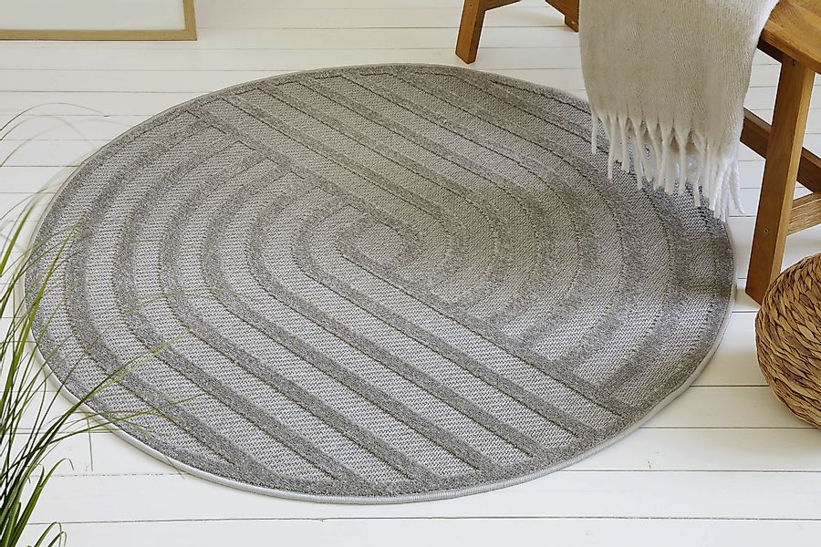 OTTO home Outdoorteppich »Tamsin«, rund, 6 mm Höhe, In- und Outdoor Teppich günstig online kaufen