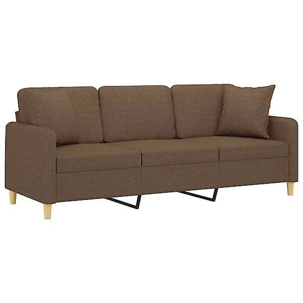 vidaXL 3-Sitzer-Sofa mit Zierkissen Braun 180 cm Stoff 3200920 günstig online kaufen